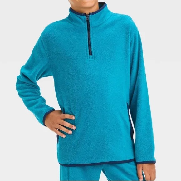 Cat & Jack Other - Cat & Jack Boys’ Fleece Mock Neck Zip Up Sweatshirt - Blue M